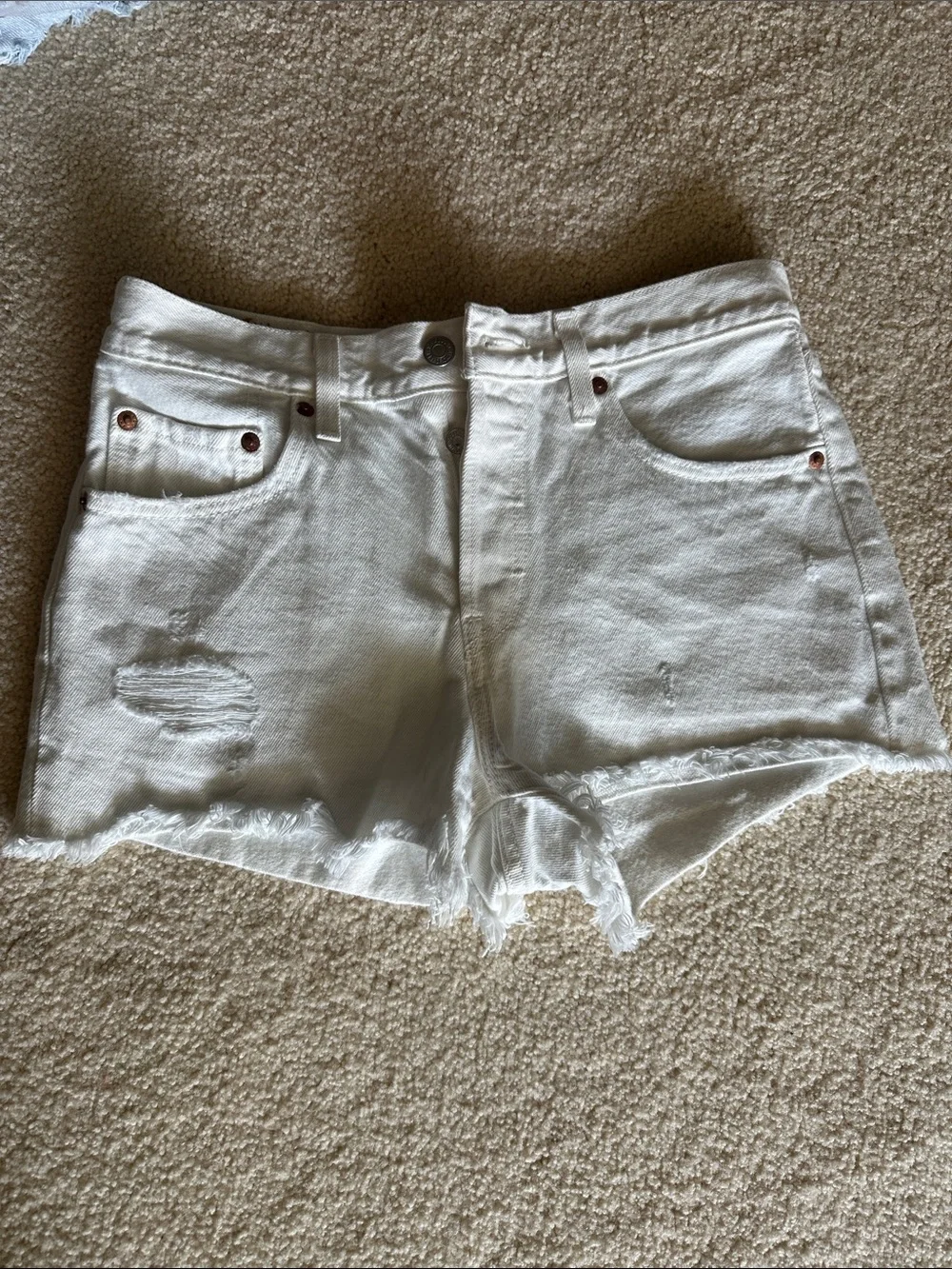 Levi's Women's Denim Cutoff Shorts - Light Wash, Medium Wash, Black, White - Picture 4 of 16